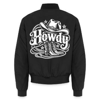 Howdy Western - Unisex Bomberjacke - Schwarz - Hinten - AI Model Male 185 light (185cm)