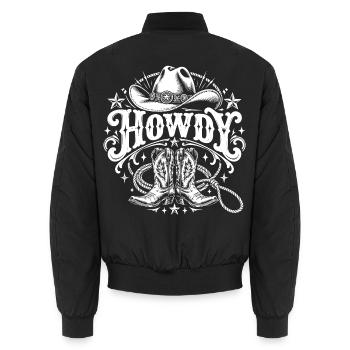Howdy Western - Unisex Bomberjacke - Schwarz - Hinten - AI Model Male 185 light (185cm)