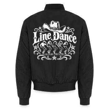 Line Dance Western - Unisex Bomberjacke - Schwarz - Hinten - AI Model Male 185 light (185cm)