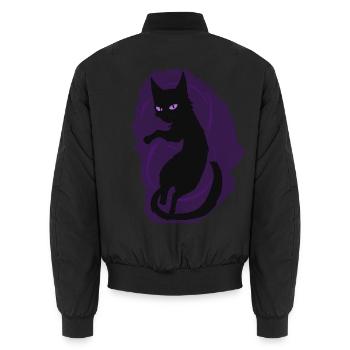Mitternachtskatzen-Silhouette - Unisex Bomberjacke - Schwarz - Hinten - AI Model Male 185 light (185cm)