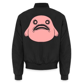 Blobfisch Fisch rosa Meeresfisch Geschenk  - Unisex Bomberjacke - Schwarz - Hinten - AI Model Male 185 light (185cm)