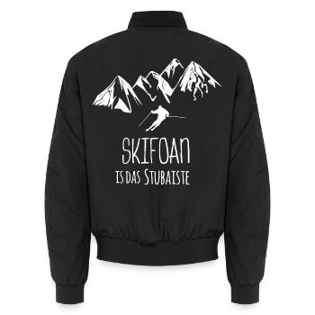 Skifahren Stubai - Unisex Bomberjacke - Schwarz - Hinten - AI Model Male 185 light (185cm)