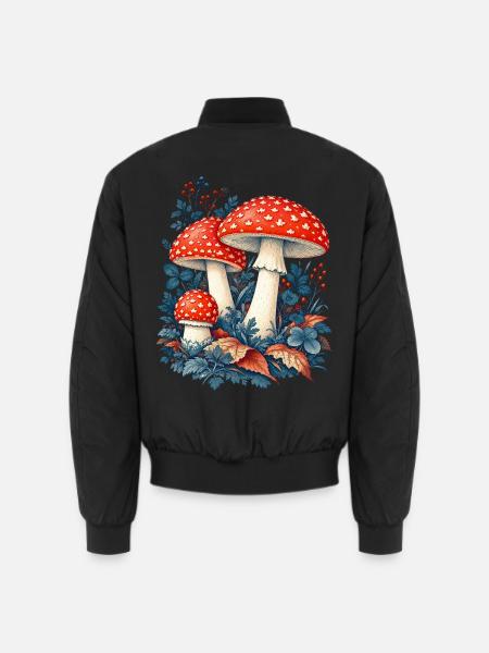 Fly Agaric Blue Laubshirt - Unisex Bomberjacke - Schwarz