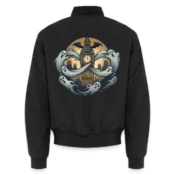 Geister Londons über Big Ben - Unisex Bomberjacke - Schwarz - Hinten - AI Model Male 185 light (185cm)