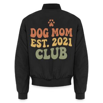 Dog Mom Club Est 2021 - Unisex Bomberjacke - Schwarz - Hinten - AI Model Male 185 light (185cm)