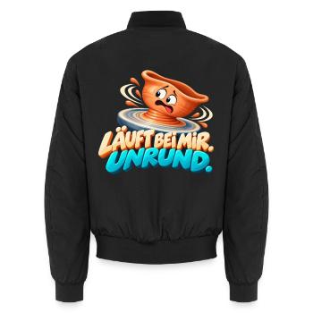 Läuft bei mir Unrund - Unisex Bomberjacke - Schwarz - Hinten - AI Model Male 185 light (185cm)