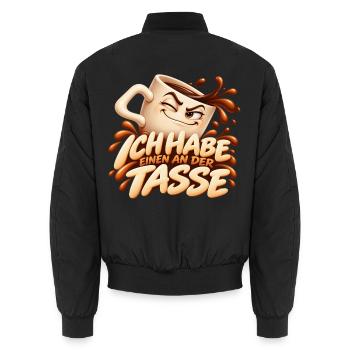 Ich Habe Einen An Der Tasse Kaffee - Unisex Bomberjacke - Schwarz - Hinten - AI Model Male 185 light (185cm)
