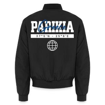 Parikia Griechenland Koordinaten Reise Souvenir - Unisex Bomberjacke - Schwarz - Hinten - AI Model Male 185 light (185cm)
