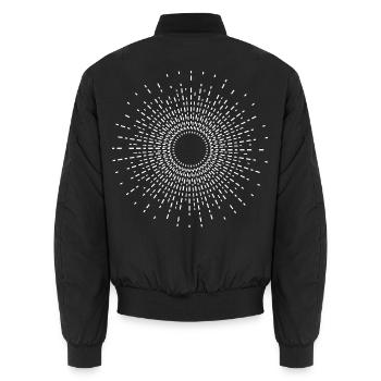 Radialer Punkt-Burst - Unisex Bomberjacke - Schwarz - Hinten - AI Model Male 185 light (185cm)