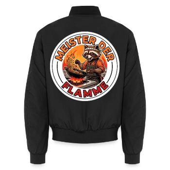 Asiatische Streetfood Wok Küche Meister Motiv - Unisex Bomberjacke - Schwarz - Hinten - AI Model Male 185 light (185cm)