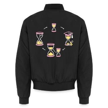 Zeitkreis des Lebens - Unisex Bomberjacke - Schwarz - Hinten - AI Model Male 185 light (185cm)