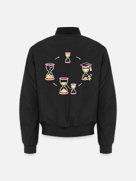 Zeitkreis des Lebens - Unisex Bomberjacke - Schwarz
