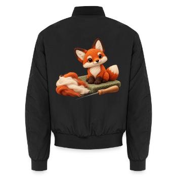 Filzfuchs-Basteltisch - Unisex Bomberjacke - Schwarz - Hinten - AI Model Male 185 light (185cm)