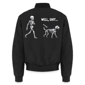 Well Shit Skeleton Lost Dog Walk Halloween - Unisex Bomberjacke - Schwarz - Hinten - AI Model Male 185 light (185cm)
