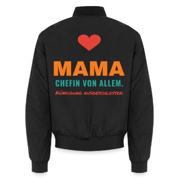 Mama – Chefin von allem - Unisex Bomberjacke - Schwarz - Hinten - AI Model Male 185 light (185cm)