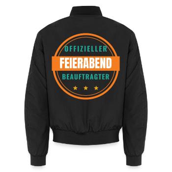 Offizieller Feierabend-Beauftragter - Unisex Bomberjacke - Schwarz - Hinten - AI Model Male 185 light (185cm)