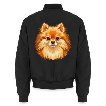 Pommerscher Hundekopf - Unisex Bomberjacke - Schwarz - Hinten - AI Model Male 185 light (185cm)
