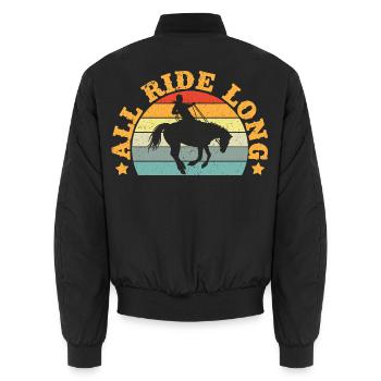 Western Rider All Ride Long Cowgirl Rodeo - Unisex Bomberjacke - Schwarz - Hinten - AI Model Male 185 light (185cm)