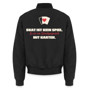 Skat Ist Kein Spiel: Streitgespräch Karten - Unisex Bomberjacke - Schwarz - Hinten - AI Model Male 185 light (185cm)