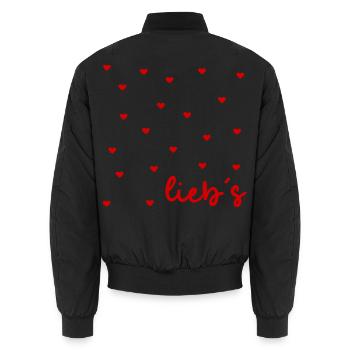 Wertschätzung Herz Liebe - Unisex Bomberjacke - Schwarz - Hinten - AI Model Male 185 light (185cm)