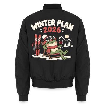 Après Ski Wein Skifahrer Skihütte Winter - Unisex Bomberjacke - Schwarz - Hinten - AI Model Male 185 light (185cm)