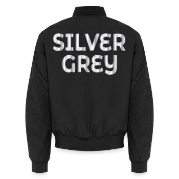 Silbergrau - Unisex Bomberjacke - Schwarz - Hinten - AI Model Male 185 light (185cm)