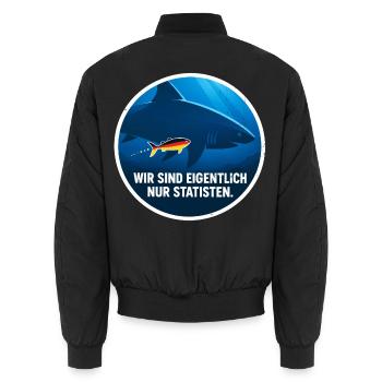 Hat Deutschland überhaupt noch was zu sagen? - Unisex Bomberjacke - Schwarz - Hinten - AI Model Male 185 light (185cm)