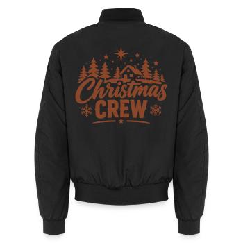 Rustikale Weihnachts Crew - Unisex Bomberjacke - Schwarz - Hinten - AI Model Male 185 light (185cm)