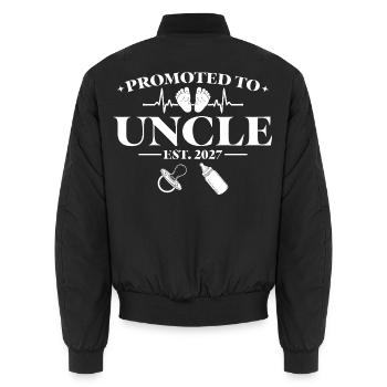 Pregnancy Announcement 2027 Promoted to Uncle - Unisex Bomberjacke - Schwarz - Hinten - AI Model Male 185 light (185cm)