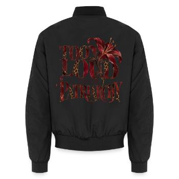 Too Loud For The Patriarchy - Unisex Bomberjacke - Schwarz - Hinten - AI Model Male 185 light (185cm)