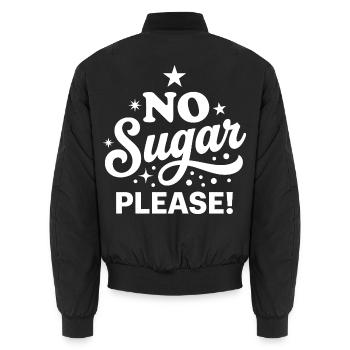 No Sugar Please Retro-Skript - Unisex Bomberjacke - Schwarz - Hinten - AI Model Male 185 light (185cm)