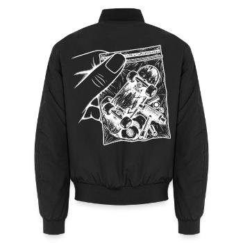 Addiction Skateboard – Skate-Beutel-Skateboard-Tool - Unisex Bomberjacke - Schwarz - Hinten - AI Model Male 185 light (185cm)