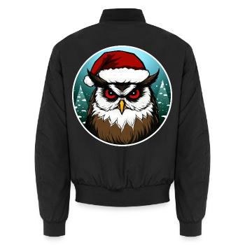 Weihnachten Eulen - Unisex Bomberjacke - Schwarz - Hinten - AI Model Male 185 light (185cm)
