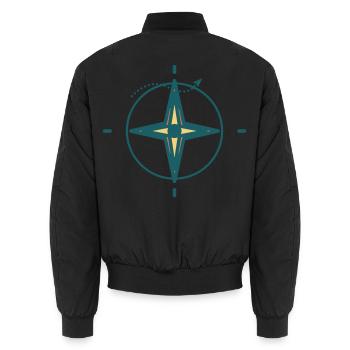 Nordstern Kompass Grafik - Unisex Bomberjacke - Schwarz - Hinten - AI Model Male 185 light (185cm)