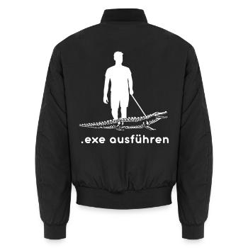 Admin Informatiker Programmierer Exe Ausführen - Unisex Bomberjacke - Schwarz - Hinten - AI Model Male 185 light (185cm)