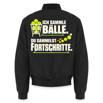 Tennistrainer Tennis Coach Tennislehrer Geschenk - Unisex Bomberjacke - Schwarz - Hinten - AI Model Male 185 light (185cm)