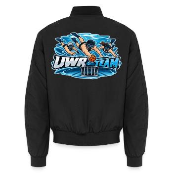 UWR Team Wasserrugby Logo - Unisex Bomberjacke - Schwarz - Hinten - AI Model Male 185 light (185cm)