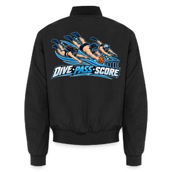 Dive Pass Score Wassersport Action - Unisex Bomberjacke - Schwarz - Hinten - AI Model Male 185 light (185cm)