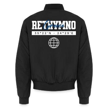 Rethymno Griechenland Koordinaten Reise Souvenir - Unisex Bomberjacke - Schwarz - Hinten - AI Model Male 185 light (185cm)