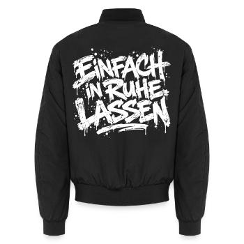 Einfach in Ruhe lassen - Unisex Bomberjacke - Schwarz - Hinten - AI Model Male 185 light (185cm)
