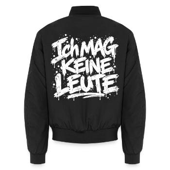 Ich mag keine Leute - Unisex Bomberjacke - Schwarz - Hinten - AI Model Male 185 light (185cm)