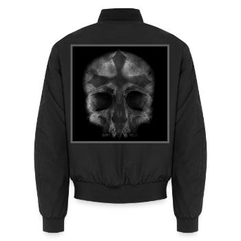 Schädelkreuz Schatten - Unisex Bomberjacke - Schwarz - Hinten - AI Model Male 185 light (185cm)