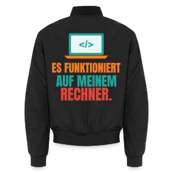 Es funktioniert auf meinem Rechner – IT Spruch - Unisex Bomberjacke - Schwarz - Hinten - AI Model Male 185 light (185cm)