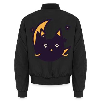 Mondkatze im Traumlicht - Unisex Bomberjacke - Schwarz - Hinten - AI Model Male 185 light (185cm)