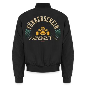 Führerschein 2027 (Fahranfänger / 4C) - Unisex Bomberjacke - Schwarz - Hinten - AI Model Male 185 light (185cm)
