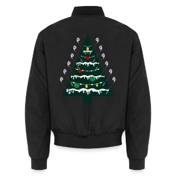 Weihnachtsbaum, Golfen Golfschläger - Unisex Bomberjacke - Schwarz - Hinten - AI Model Male 185 light (185cm)