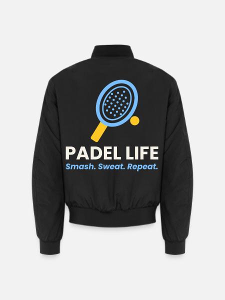 Padel Life Shirt Smash Sweat Repeat Padel Player - Unisex Bomberjacke - Schwarz