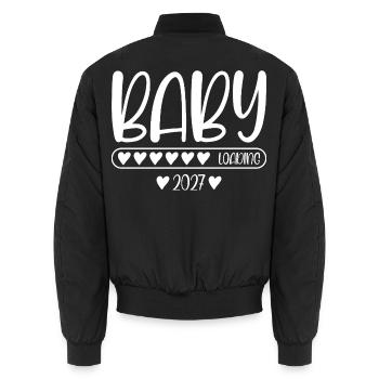 Baby 2027 Loading Schwangerschaft Mama Geschenk - Unisex Bomberjacke - Schwarz - Hinten - AI Model Male 185 light (185cm)
