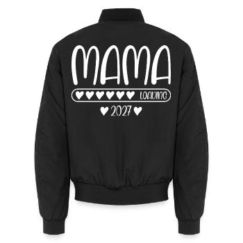Mama 2027 Loading Werdende Mama 2027 - Unisex Bomberjacke - Schwarz - Hinten - AI Model Male 185 light (185cm)