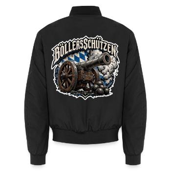 Böllerschützen Kanone  - Unisex Bomberjacke - Schwarz - Hinten - AI Model Male 185 light (185cm)
